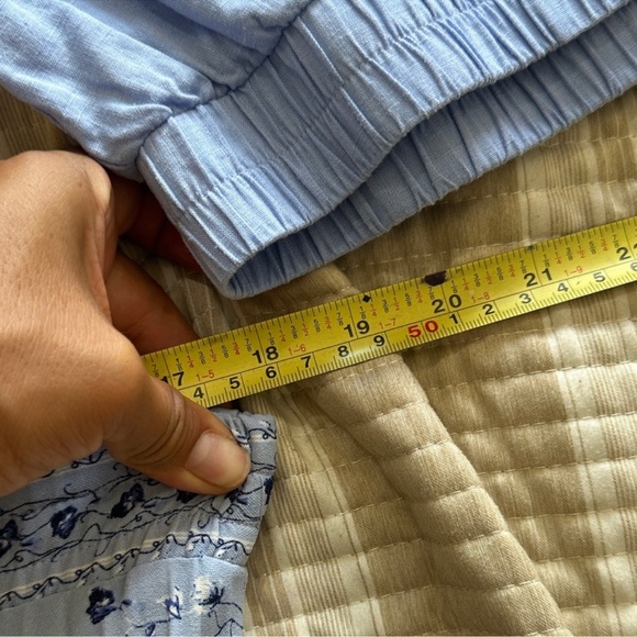 Max Studio Light Blue Floral Pleated A-Line Skirt - Picture 6 of 6